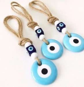 Evil Eye Wall Hanging - evil eye home decor - blue evil eye bead - Picture 1 of 3