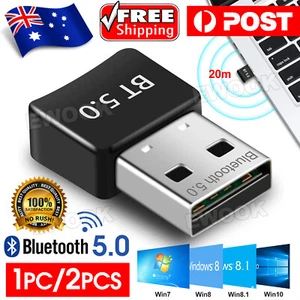 Bluetooth V5.0 USB Dongle Adapter PC Desktop Computer WINDOWS 10 11 Driver Free - Picture 1 of 12