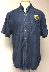 CAMISA DELANTERA PORSCHE DE COLECCIÓN 356 REGISTRO DENIM BOTÓN 1948-1965 AZUL 100% ALGODÓN M - Imagen 1 de 7
