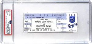 1996 Twins @ Royals Paul Molitor 3000 Hit Full Ticket PSA 10 - Picture 1 of 3