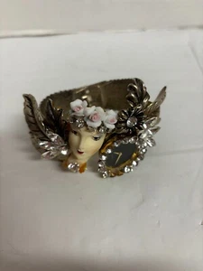 Orologio vintage con bracciale flapper e sacchetto antipolvere fatto a mano? Polso piccolo misura stupendo! - Foto 1 di 10
