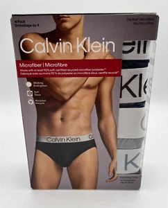 Calvin Klein Microfiber Men’s Hip Briefs Sz Medium 4 Pack Blue/Gray - Picture 1 of 4