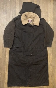 The Australian Outback Collection Wax Cotton Oilskin Duster Jacket Liner Size XL - Picture 1 of 6