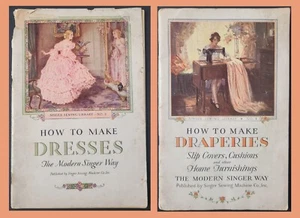 2 Antique Singer Sewing Library #2 #4 How to Make Dresses Draperies Slip Covers - Picture 1 of 16