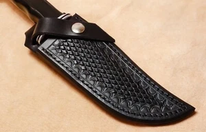 Custom Black Leather Sheath for Buck 119 - Picture 1 of 5