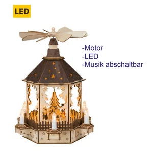 Weihnachtspyramide elektrisch mit Motor Winterkinder Led inkl.Spieldose - Bild 1 von 2