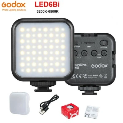Godox Litemons LED6Bi Bi-color Mini LED Video Light Vlog Fill Light Live - Image 1 of 4