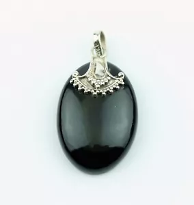 Rainbow Obsidian Pendant Gemstone 925 Silver Oval Obsidian Pendant Jewelry - Picture 1 of 4