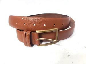 Canali Brown Leather Belt Solid Brass Buckle Made In Italy 60/116 - Bild 1 von 8