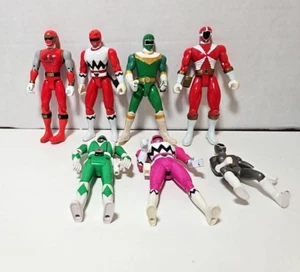 Vintage Power Ranger Action Figure Lot x7 Bandai Saban Red Green Pink 1995 1998 - Picture 1 of 3