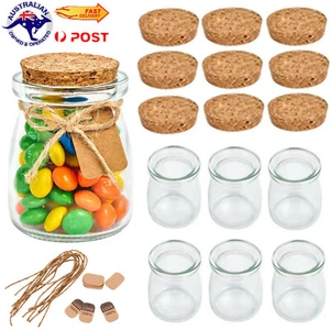 Glass Favor Jars with Cork Lids Glass Pudding Jars Glass Containers Mason Jar AU - Picture 1 of 12