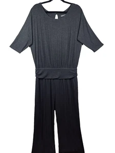 Soft Surroundings Jumpsuit Romper Size L Relaxed Stretch Ruched Waist Athleisure - Picture 1 of 16