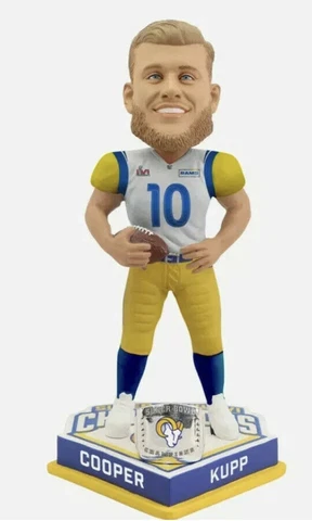 Cooper Kupp Los Angeles Rams Super Bowl LVI Champions Bobblehead New In Box Cover
