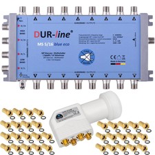 DUR-line Digital SAT MS 5/16 BLU eco 1 Satellit ohne Netztel + 4K Quattro 3D LNB