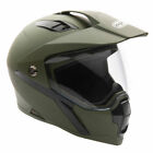 Helmet Dual Sport Off Road Motorcycle Dirt Bike ATV Flip Up Visor Green (XL)