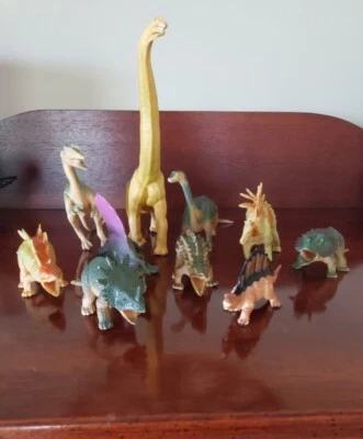 Lote De 10 Dinosaurios Surtidos De Colección Años 1980-1990-Triceratops, Brachiosaurus + Foto 1 de 2