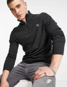 Jersey PS Paul Smith Logo Cebra Tejido Cuarto Cremallera Carbón L *COMO NUEVO* £129 - Imagen 1 de 10
