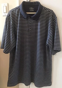 PGA TOUR DARK BLUE STRIPED SHORT SLEEVE COLLARED POLO-SHIRT SZ XL - Picture 1 of 6