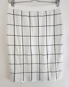 Size Small Skirt The Limited Windowpane Straight White Black Women's Casual NWT - Picture 1 of 10