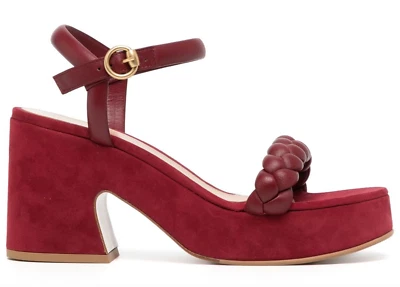 Nuevo en caja Sandalias Gianvito Rossi Cruz Rojo Cuero Trenzado Plataforma Bombas 40 10 $1195 Foto 1 de 4