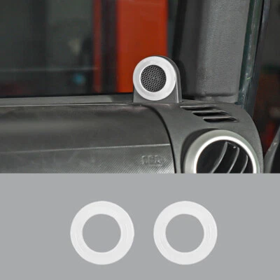 Cubierta de anillo de altavoz pilar A blanco 2 piezas decoración para Jeep Wrangler JK 2007-2014 Foto 1 de 4