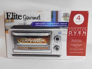 Elite Gourmet 4-slice Toaster Oven Broiler ETO-9323SS - New Sealed - Picture 1 of 3