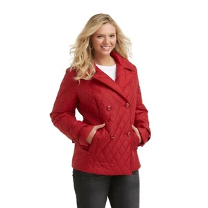 Damas Covington Chaqueta Acolchada de Diamantes Plus 3X Rojo/Azul-Verde a Cuadros NUEVA - Imagen 1 de 15