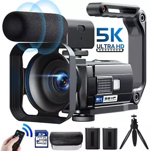 Videokamera 5K 56MP Camcorder WiFi Nachtsicht Vlogging Kamera für YouTube 3"270° - Bild 1 von 8