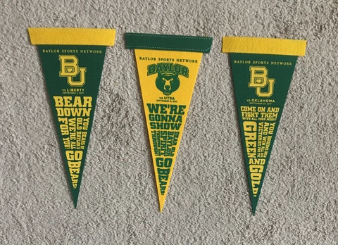 2017 Baylor Sports Network Football Game Pennants, Baylor Bears NCAA, 12"x5 1/2" Cover