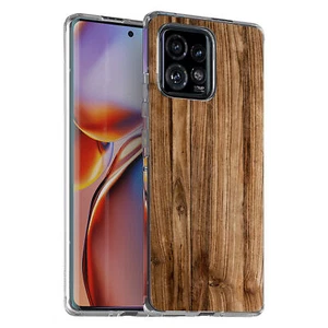 For Motorola (Edge,One 5G,Ace,UW,X40,30),Slim Cover,Wood 19 Print,USA - Picture 1 of 21