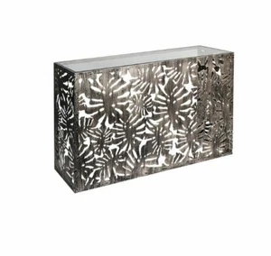74907 Aparador Flora Metal Dorado con Placa de Vidrio Claro 84x129x40cm - Imagen 1 de 1