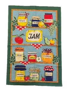 Vintage Elite Cotton Tea Towel Jam Canning Jar Farmhouse Country Kitchen - Picture 1 of 8