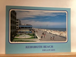 Boardwalk and Ocean View: Rehoboth Beach, DE - Vintage Postcard - Picture 1 of 3