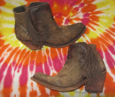 Liberty Negro Mujer Flecos Cremallera Tobillo Vaquero Botas Vaqueras Talla 9 Hecho en México Foto 1 de 4