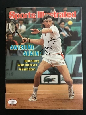 Bjorn Borg Signed Sports Illustrated 6/15/81 No Label French Open Slam Auto JSA - Image 1 of 4