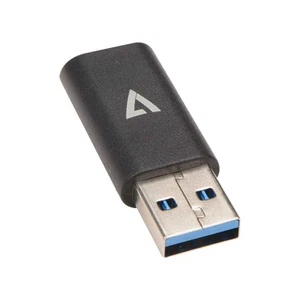 V7 - KABLE USB 3 A MĘSKI NA USB-C F ADAPTER MINI CZARNY ADAPTER USB - Zdjęcie 1 z 5