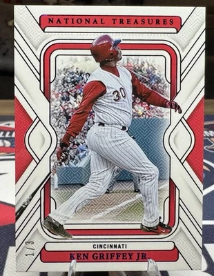 2025 Panini National Treasures-#27 Ken Griffey Jr Amethyst 1/3 - Cincinnati Reds - Image 1 of 4