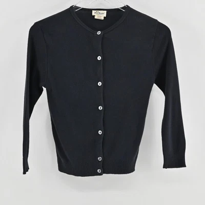 Vintage Free People Womens Cardigan Size S Black Preppy Knit Sweater England - Image 1 of 4