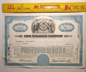 Erie Railroad Company Aktienzertifikat, weniger als 100 Aktien, 1950, bevorzugte Serie A - Bild 1 von 3