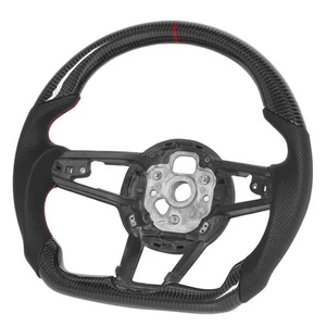 For Audi R8 MK2 TT TTS TTRS MK3 2015+Carbon Fiber Steering Wheel Nappa Perforat - Picture 1 of 12