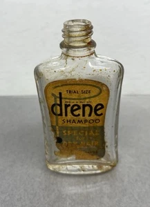 Vintage Drene Shampoo Glass Bottle ~No Cap ~Proctor and Gamble Paper Label - Picture 1 of 9