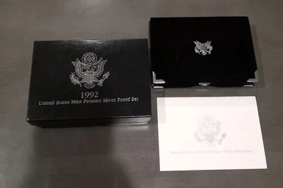 1992 United States U.S. MINT PREMIER SILVER PROOF SET Original BOX & COA - Image 1 of 3