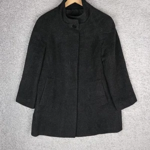 KUNA PERU WOMEN'S GRAY COAT size M MEDIUM GRAY BABY ALPACA WOOL ASYMETRIC - Picture 1 of 9
