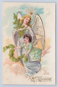 Feliz Navidad - Navidad Ángeles Vintage Grabado 1907 Postal - Imagen 1 de 2