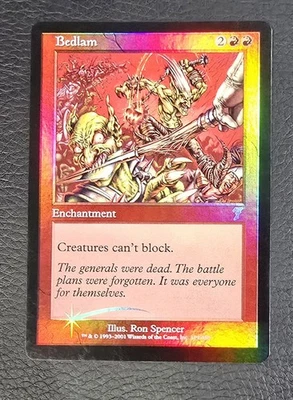 Bedlam FOIL 7th Edition Red Rare Foil MTG Magic LP Card - Image 1 of 2