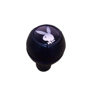 Palomo de cambio original PLAYBOY CUERO conejo coche KfZ pomo de cambio NEGRO nuevo - Imagen 1 de 1