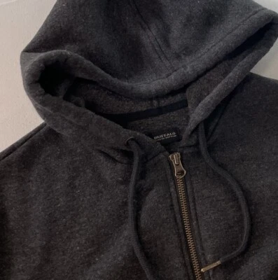 Buffalo David Bitton Men's 1/4 Half 1/2 Zip Fleece Hoodie Sweatshirt DARK GRAY L - Image 1 of 4