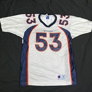 Vintage NOS Champion Denver Broncos NFL Bill Romanowski Sz 40 (S/M) Jersey White