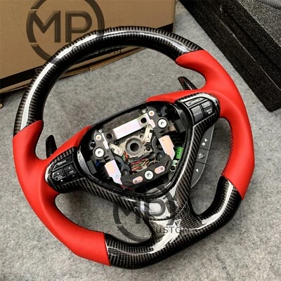 Custom Red leather Real CARBON FIBER steering wheel FOR Acura TSX 2009 -2014 - Image 1 of 4