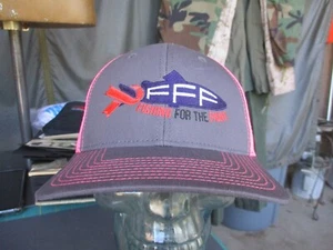 Grey & Pink FISHING FOR THE FIGHT Fly Fishing Mesh Back Trucker Hat, Unworn #2 - Picture 1 of 9